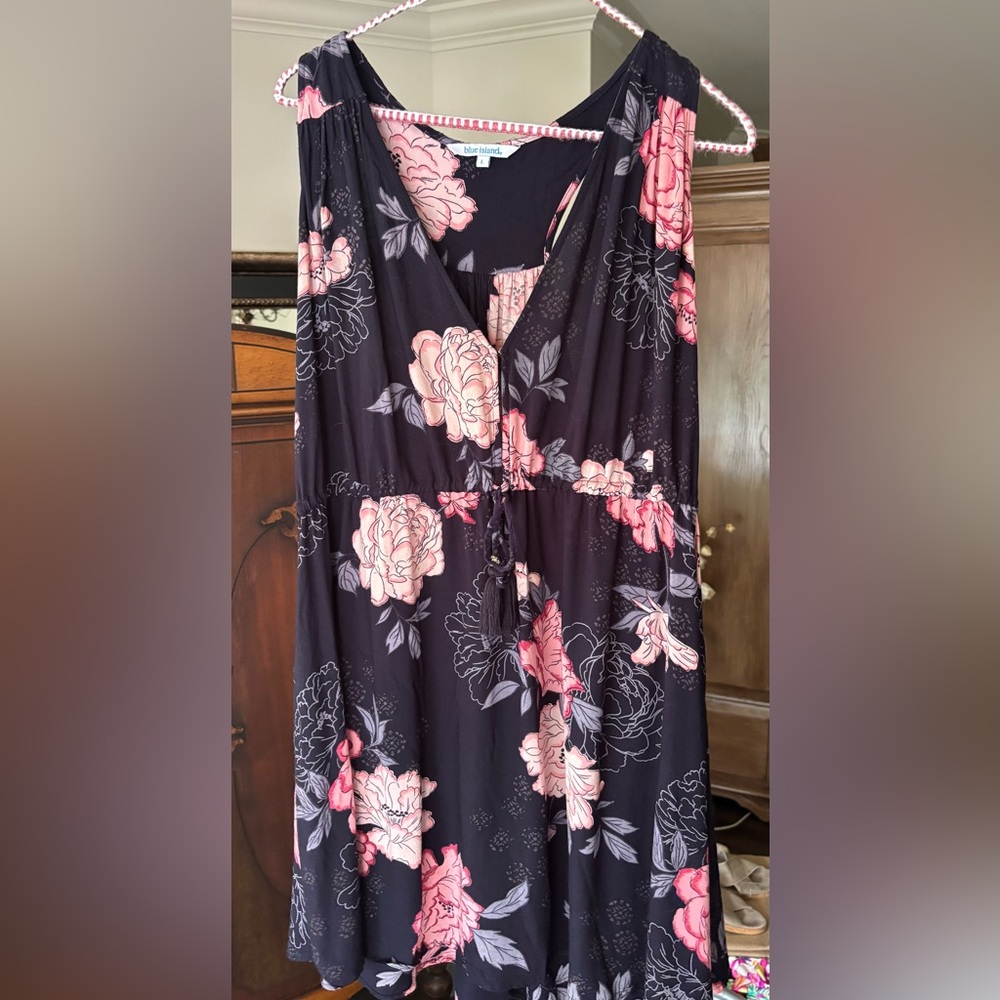 blue island sleeveless dress large